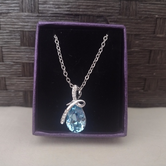 Sterling Silver and Cubic Zirconia Pendant Necklace - Picture 2 of 5